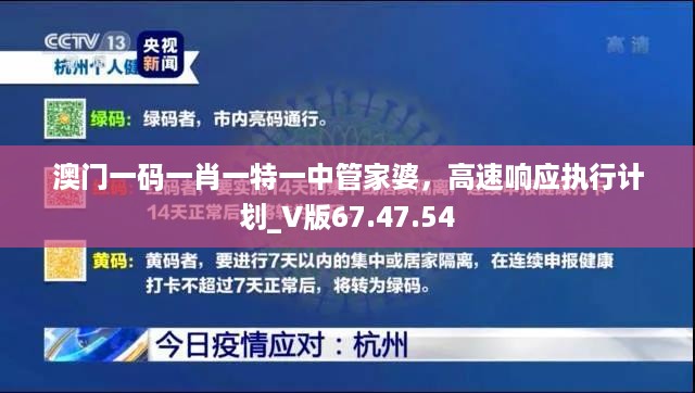 澳门一码一肖一特一中管家婆，高速响应执行计划_V版67.47.54