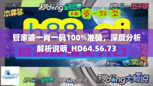 管家婆一肖一码100%准确，深度分析解析说明_HD64.56.73