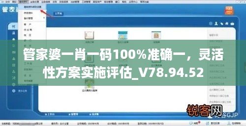 管家婆一肖一码100%准确一，灵活性方案实施评估_V78.94.52