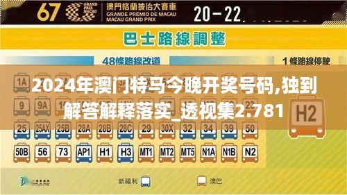 2024年澳门特马今晚开奖号码,独到解答解释落实_透视集2.781