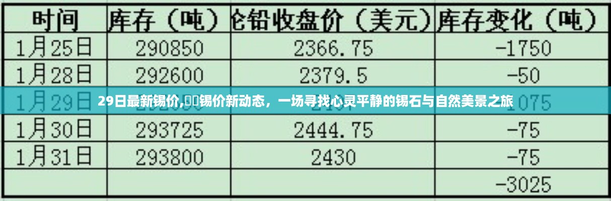 锡价新动态，心灵平静之旅与锡石自然美景的探寻