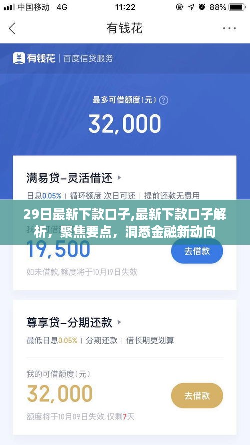 29日最新下款口子详解，洞悉金融新动向，把握下款要点