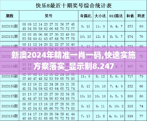 新澳2024年精准一肖一码,快速实施方案落实_显示制8.247