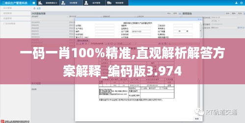 一码一肖100%精准,直观解析解答方案解释_编码版3.974