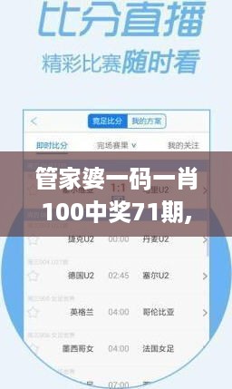 管家婆一码一肖100中奖71期,快速整合策略实施_W版8.332