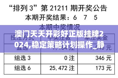 澳门天天开彩好正版挂牌2024,稳定策略计划操作_静态版3.223