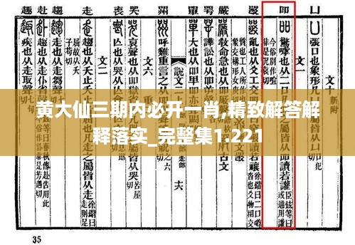 黄大仙三期内必开一肖,精致解答解释落实_完整集1.221