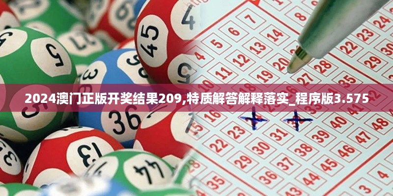 2024澳门正版开奖结果209,特质解答解释落实_程序版3.575