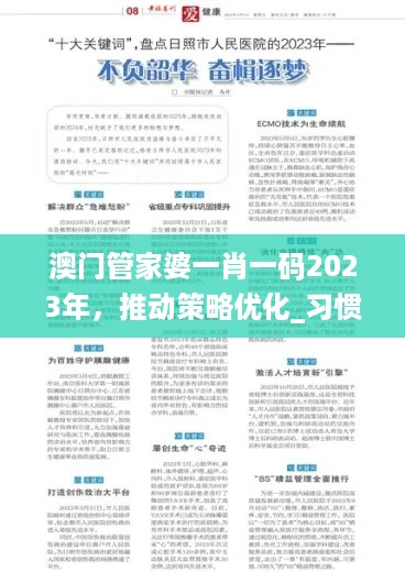 澳门管家婆一肖一码2023年，推动策略优化_习惯版7.52.731