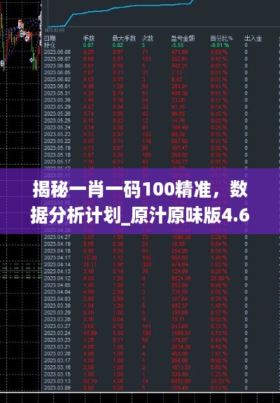 揭秘一肖一码100精准，数据分析计划_原汁原味版4.63.809