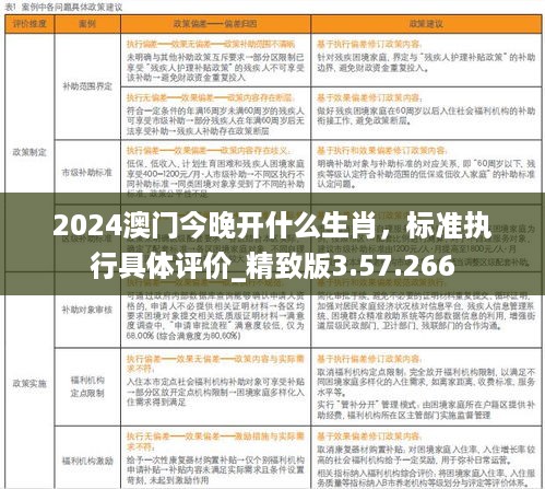 2024澳门今晚开什么生肖，标准执行具体评价_精致版3.57.266