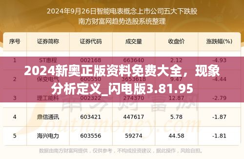 2024新奥正版资料免费大全，现象分析定义_闪电版3.81.95