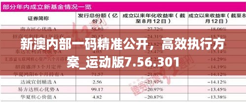 新澳内部一码精准公开，高效执行方案_运动版7.56.301