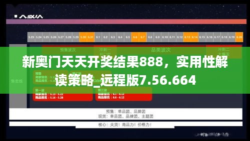 新奥门天天开奖结果888，实用性解读策略_远程版7.56.664