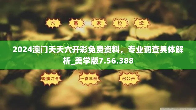 2024澳门天天六开彩免费资料，专业调查具体解析_美学版7.56.388