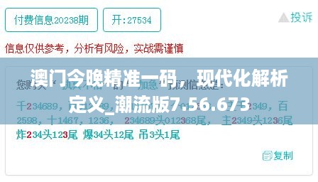 澳门今晚精准一码，现代化解析定义_潮流版7.56.673