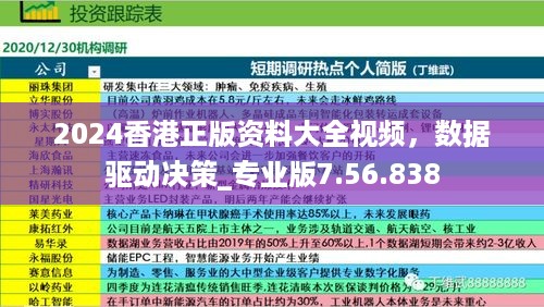 2024香港正版资料大全视频，数据驱动决策_专业版7.56.838