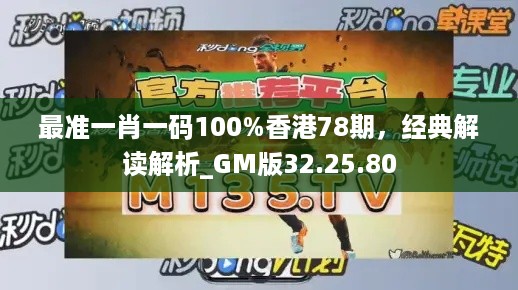 最准一肖一码100%香港78期，经典解读解析_GM版32.25.80