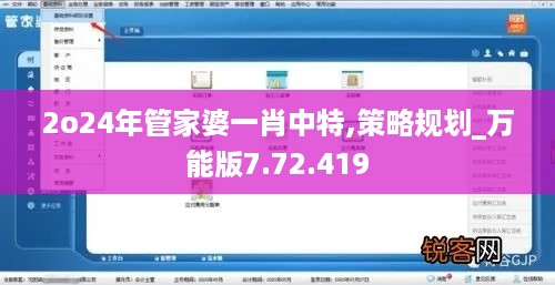 2o24年管家婆一肖中特,策略规划_万能版7.72.419