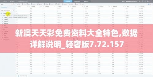 新澳天天彩免费资料大全特色,数据详解说明_轻奢版7.72.157