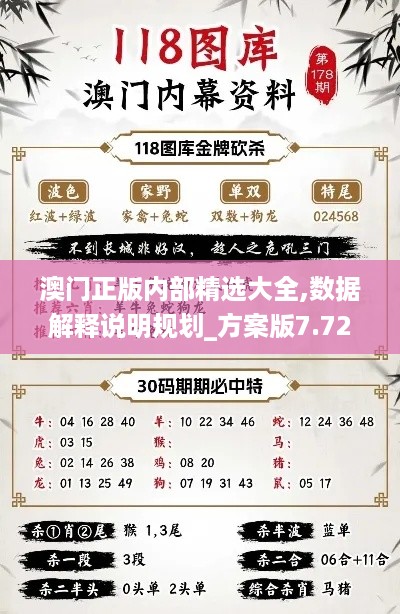 澳门正版内部精选大全,数据解释说明规划_方案版7.72.955