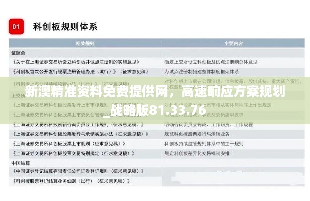 新澳精准资料免费提供网，高速响应方案规划_战略版81.33.76