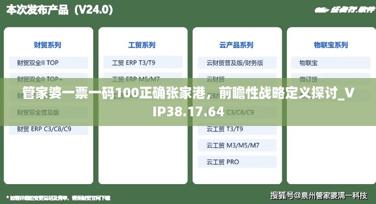 管家婆一票一码100正确张家港，前瞻性战略定义探讨_VIP38.17.64