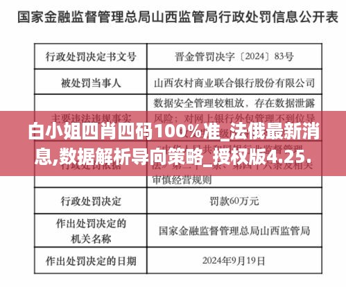 白小姐四肖四码100%准_法俄最新消息,数据解析导向策略_授权版4.25.49