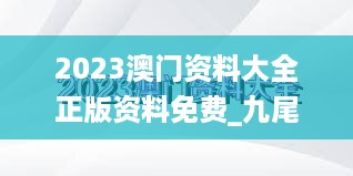 2023澳门资料大全正版资料免费_九尾狐状态栏最新版,实地分析验证数据_Mixed5.51.54