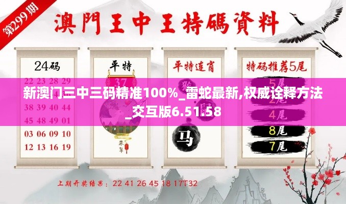 新澳门三中三码精准100%_雷蛇最新,权威诠释方法_交互版6.51.58