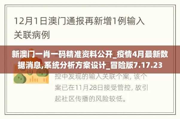 新澳门一肖一码精准资料公开_疫情4月最新数据消息,系统分析方案设计_冒险版7.17.23