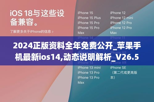 2024正版资料全年免费公开_苹果手机最新ios14,动态说明解析_V26.54.58