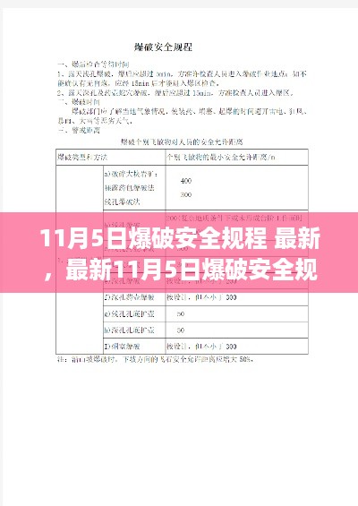 最新爆破安全规程实战指南，从入门到精通（11月5日更新版）