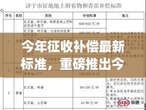 重磅推出，今年征收补偿最新标准与智能补偿系统，开启未来征收新纪元！