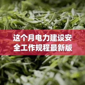 电力建设安全工作规程最新版发布，科技智能守护安全，引领未来建设新篇章