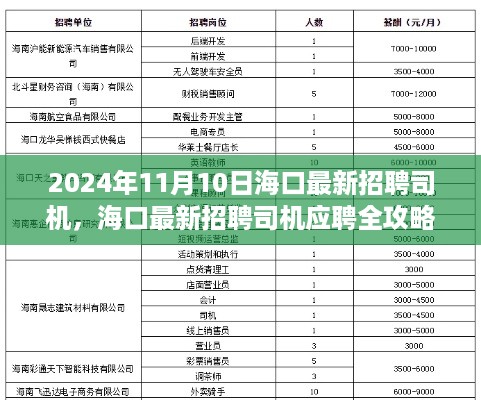 海口最新司机招聘应聘全攻略，启程于2024年11月10日