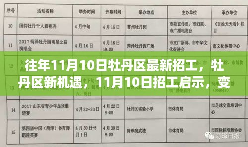 牡丹区新机遇，11月10日招工启示，变化中的自信与潜能激发之旅！