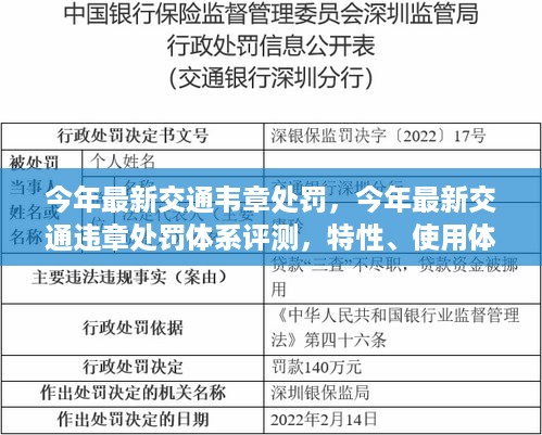 最新交通违章处罚体系评测，特性、用户体验与目标用户分析