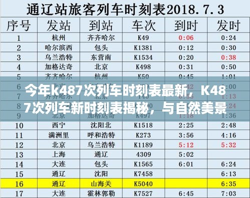 K487次列车新时刻表揭秘，与自然美景的不期而遇，启程心灵宁静之旅