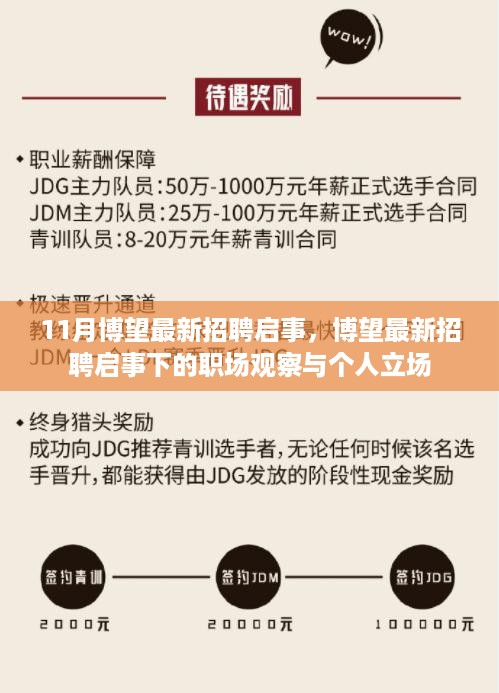 博望最新招聘启事发布，职场观察与个人立场探讨