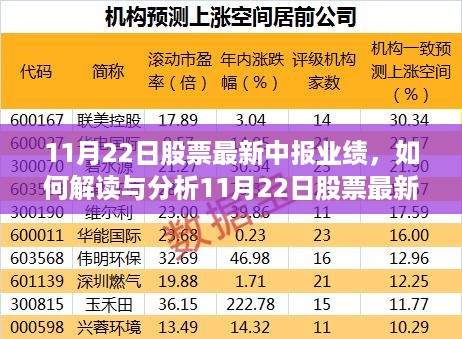 如何解读与分析11月22日股票最新中报业绩，初学者与进阶用户指南