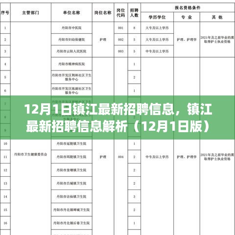 镇江最新招聘信息解析（12月1日版）速递