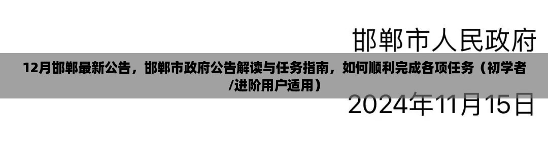 12月邯郸市政府公告解读与任务指南，初学者到进阶用户的必备指南