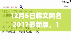 独家解析，最新韩文网名魅力与用户体验深度探讨（2017年最新版）