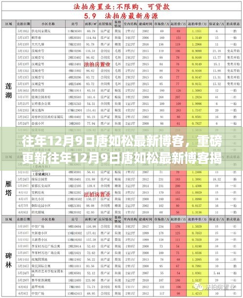 重磅揭秘，唐如松最新博客深度洞察时代变迁的独特视角