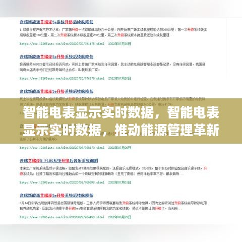 智能电表实时数据推动能源管理革新与智能化进程加速