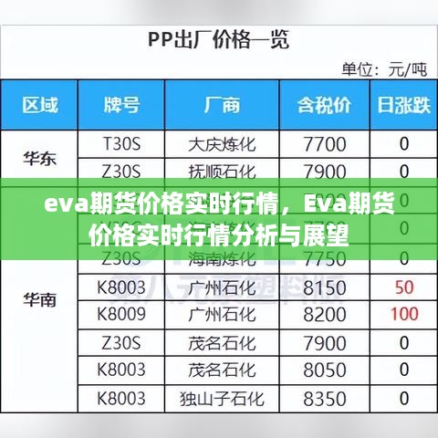 Eva期货价格实时行情分析与展望，最新动态及市场趋势解析