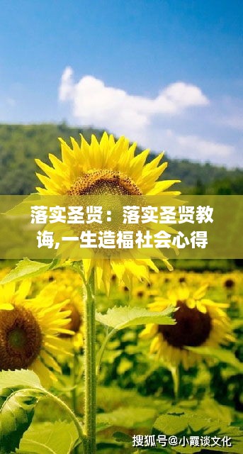 落实圣贤：落实圣贤教诲,一生造福社会心得 