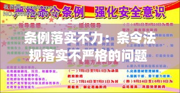 条例落实不力：条令法规落实不严格的问题 