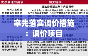 率先落实调价措施：调价项目 